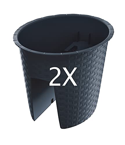 Tymar Macetero para balcones, 2 unidades, para barandilla de balcón,...