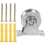 Veemoon Stainless Steel Triangular Lifting Pulley System with Iron Screws and V Groove Wheels for Power