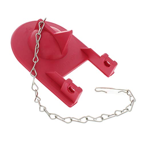 Toilet Stopper Flapper 2\" Shark-Fin Replacement Kit. For Many 2-Piece Toilets Including Kohler. Helps Stop Leaking. Also Includes Steel Chain & Hook. Durable, Long Lasting Siliconized Rubber