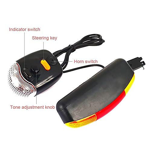 Kit Luce Bici Elettrica 36 V 48 V, Corno Faro 100 DB, Fanale Posteriore Con Indicatore Di Direzione, Montaggio Su Rack Posteriore 50 Mm 80 Mm - Foto 6