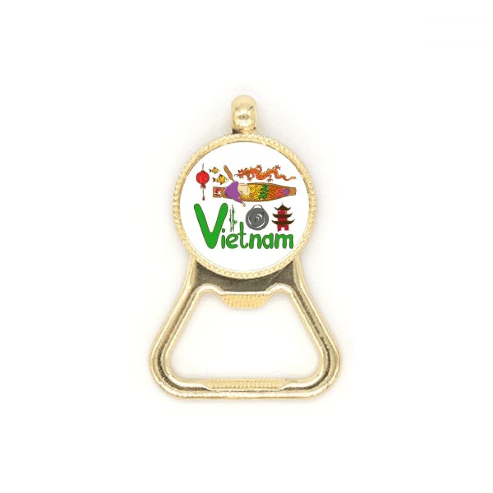 Porte-clés Vietnam en acier inoxydable avec gravure du symbole national