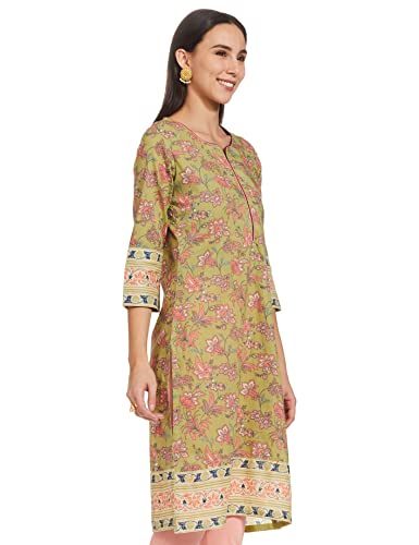 Image of Rangriti Womens Round Neck Printed Kurta