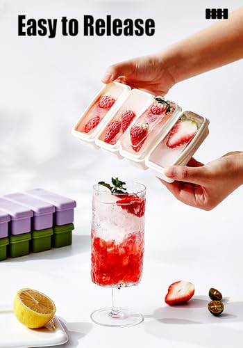 Set de 4 moldes de silicona para hielo con tapa miniatura 4