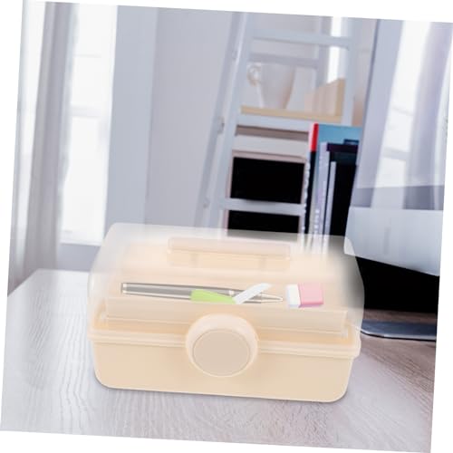 Boîte de rangement multicouche en plastique avec couvercle portable - 6