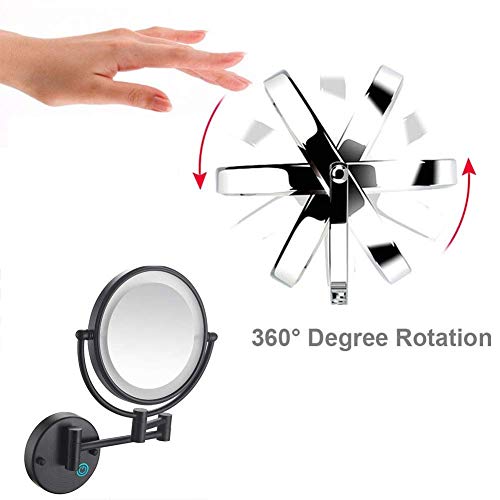Miroir grossissant mural 10x pivotant à 360 degrés avec bras extensible - 3