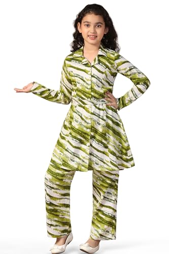 Image of Fashion Dream Girl's Rayon Abstract Printed Clothing Set|Co-ord Set|Casual Wear|Coordinate Outfit for Girls