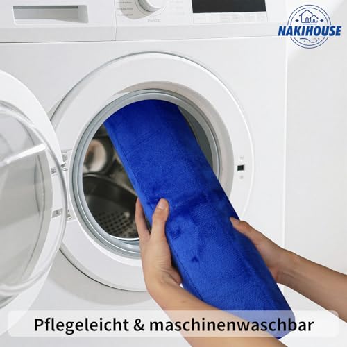 NAKIHOUSE Badematte Set 3-teilig aus Memory Foam, rutschfest & Saugfähig, Waschbar, Weich & Schnell Trocknend, Badezimmerteppich für Dusche, WC & Badewanne,Blau – Bild 8