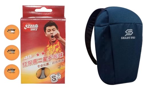 Dhs Tt Ball S-S1840By 2 Star Y Supermarket (6 Pcs Box) 54 Pcs With Smart Pro Tt Special Cover Speed Teal