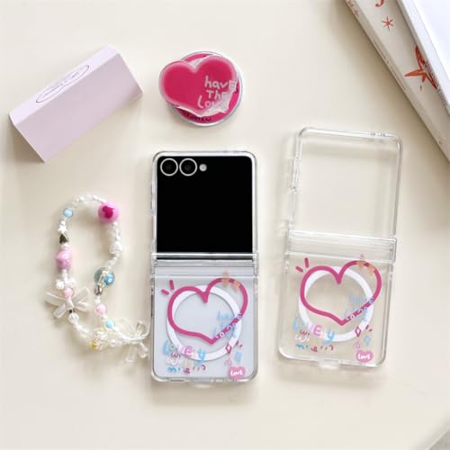 Coque Galaxy Z Flip7 graffiti avec chaîne et support magnétique chic - 3
