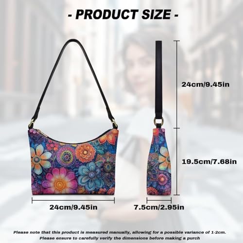 Image of Handbag for Women Leather Underam Shoulder Bag with Zipper Fashion Work Purse Waterproof Travel Wallet
