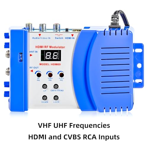 image for VQP HDMI to RF Modulator, VHF UHF AV to RF Coaxial Converter, CVBS RCA