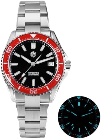 FTEOXLC San Martin NH35 Reloj de buceo automático mecánico de acero inoxidable con esfera esmaltada