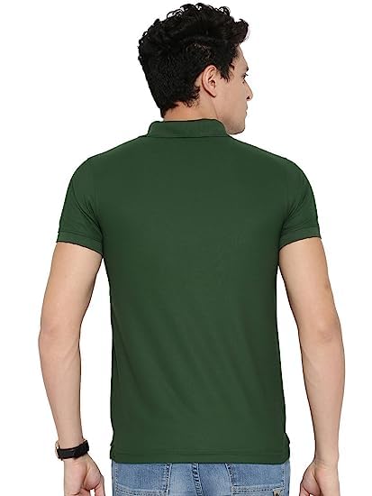 Image of KEOTI Poly Cotton(Mattey) Collar Neck Half Sleeves Tshirt for Men & Boys (Pack of 1), Plain-Regular Fit, Casual Wear, Polo Tees for Daily Use Stylish Comfortable Men's T-Shirt