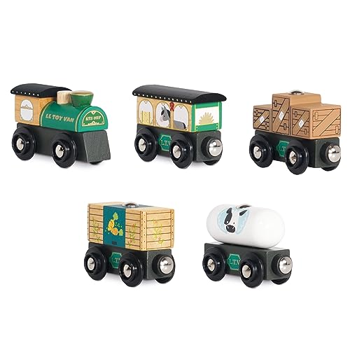 Le Toy Van - TV711 - Holzeisenbahn für Kinder ab 3 Jahren. Great Green, Montessori-Spiel mit 5 abnehmbaren Magnetwagen, hergestellt aus ökologischem FSC-zertifiziertem Holz