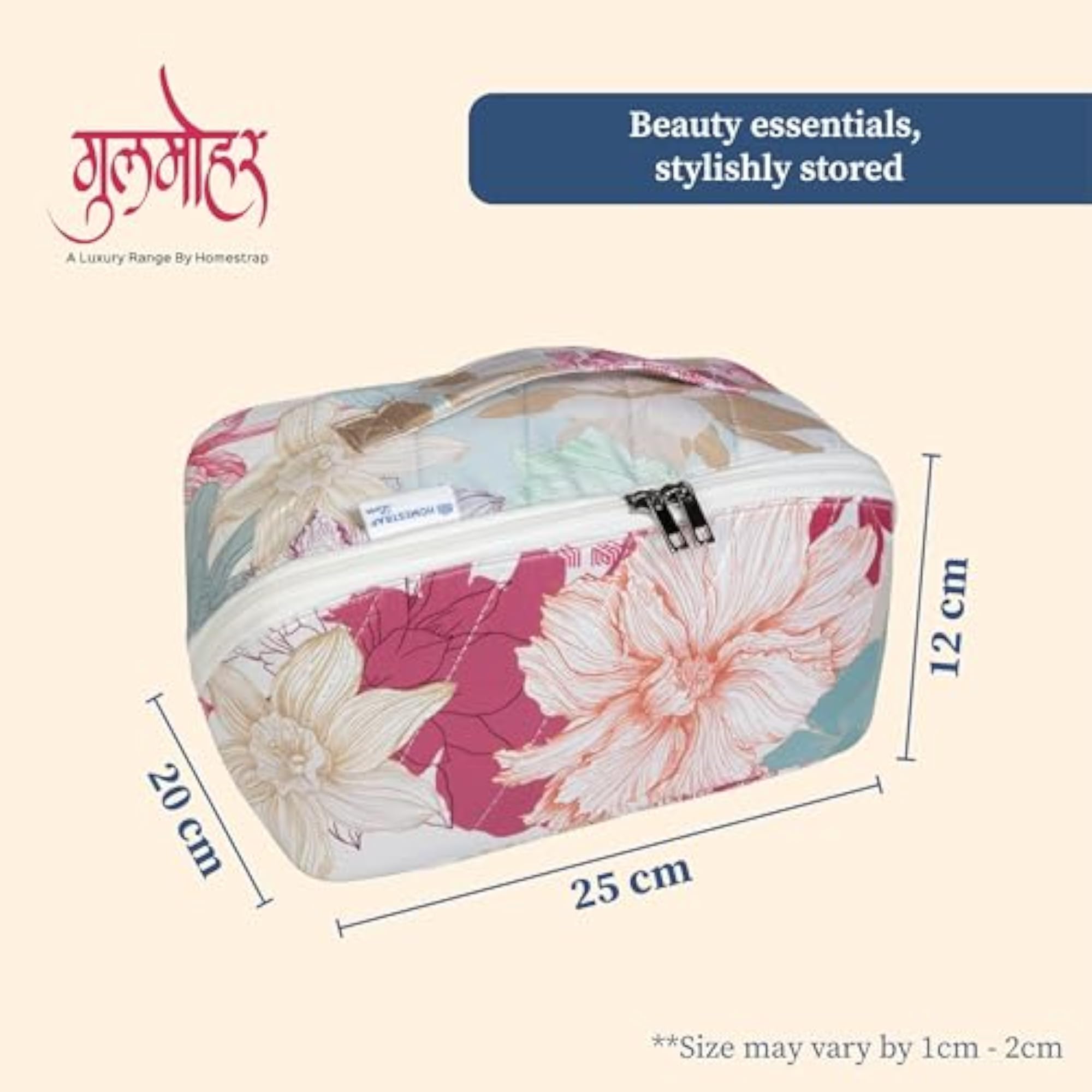 Gulmohar By Luxe Cosmetic Pouch, Floral Design