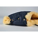 Naturasan Lammfell Handwärmer, warmer Kinderwagen Handmuff mit Lammfell Innenfutter, Muff, Kiwa, Buggy, Jogger, Radanhänger, HW-03-Bambini (Navy)