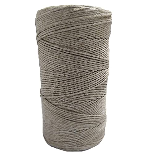 Ficelle de Lin Gris 100m Corde de Lin Naturelle Corde de Bricolage pour Bricolage Mallette Cadeau Jardin décoration Mariage Emballage boîte Cadeau