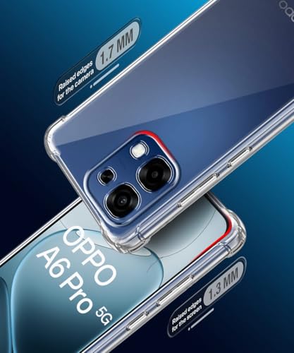 Image of WOW IMAGINE Clear Back Cover Case for Oppo A6 Pro 5G Shockproof Soft TPU Case | Cushioned Edges for Ultimate Protection Back Cover Case - Transparent