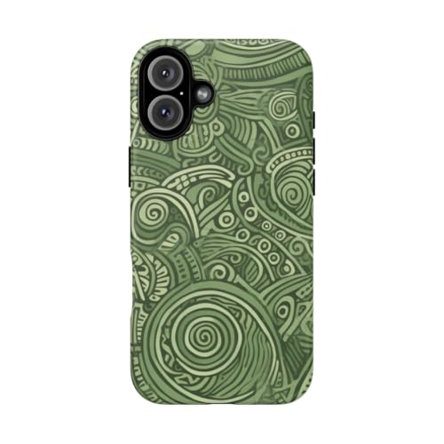 Coque iPhone 16 Plus vert abstrait protection rigide mate