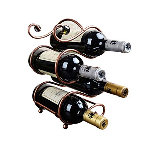 QQJJZSDT Wine Rack, European Style Iron Art Wine Rack Creative Bronze Red Wine Display Stand Storage Rack Metal Wine Rack Countertop Wine Rack Freestanding Wine Rack