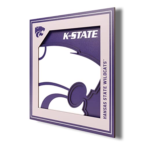 YouTheFan NCAA Kansas State Wildcats 3D Logo Series Wall Art - 12x12