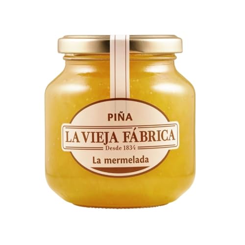 Image of La Vieja Fabrica Pineapple Mermelada • Spanish Pineapple Jam • Real Fruit Spread • Imported Gourmet Breakfast Spread, 12.35 oz ℮ 350 g