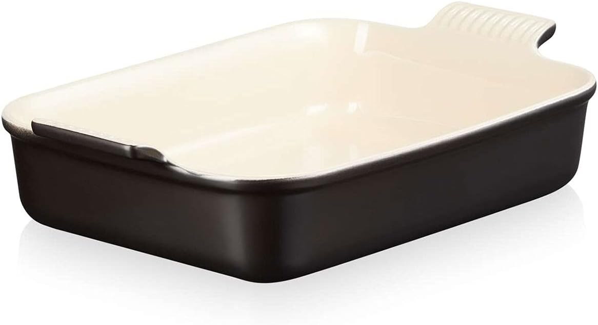 Le Creuset Heritage Rectangular Dish, Stoneware, 32 cm, 2.31 kg, Matte Black, 71102320000001