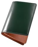 [TAVARAT] コードバン 名刺入れ 【日本製】 本革 メンズ 通しマチ 大容量 Tps-036 (グリーン 宮内産業)