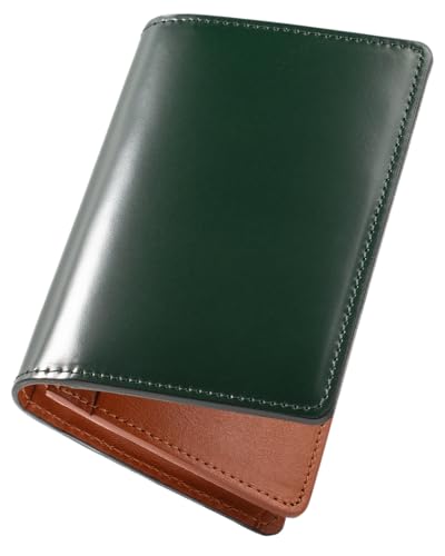 [TAVARAT] コードバン 名刺入れ [日本製] 本革 メンズ 通しマチ 大容量 Tps-036 (グリーン 宮内産業)