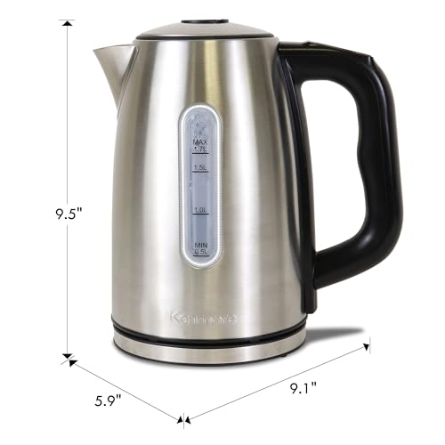 Tetera eléctrica digital inalámbrica 1.7L acero inoxidable miniatura 3