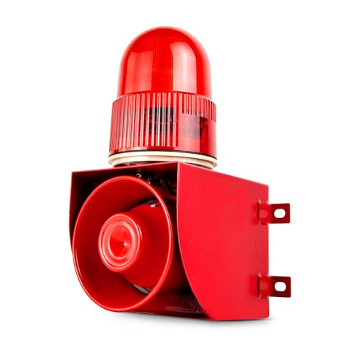 Industrial Sound and Light Alarm - LED Strobe Warning Light Loud Horn Outdoor Security Siren 25W 120dB AC220V