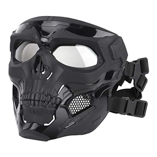 Masque Intégral pour Paintball, Airsoft, Masque de Protection Intégral avec Protection des Yeux pour Paintball, Jeux de Guerre, Halloween, Cosplay, Fête Costumée (Noir)