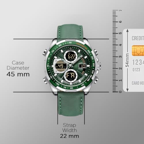 Image of Carlington Nitro Analog-Digital Men's Premium Leather Strap Wrist Watch | Quartz Movement | Water & Shock Resistant Watch for Men | Casual & Formal Wear - CT 9197