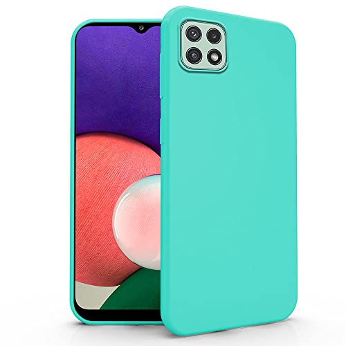 N NEWTOP Cover Compatibile per Samsung Galaxy A22 5G, Custodia TPU SOFT Gel Silicone Ultra Slim Sottile Flessibile Case Posteriore Protettiva (Turchese)
