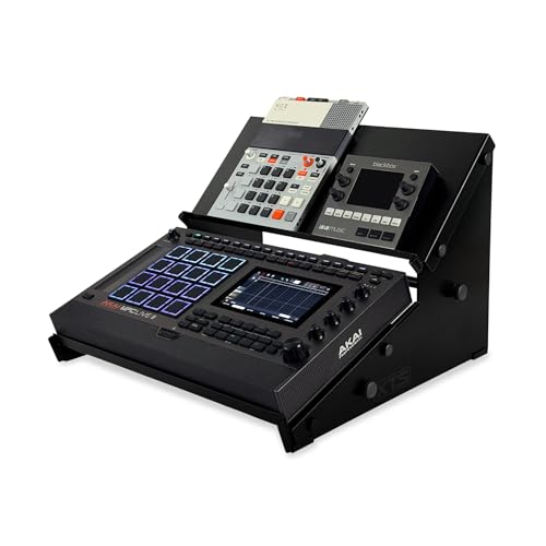 XTS Duo-Flex Desktop Stand, 2 Tiers with Trays for FX Pedals / Synths / Samplers / Audio Interfaces / MIDI Controllers, Holds 2-4 Pedals or Machines on Each Tier, 17.7