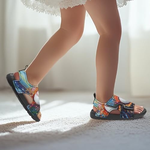 Novelty Balls Design Kids Sandals Toddler Summer Sandal Slide with Adjustable Hook and Loop Strap Sport Shoes4