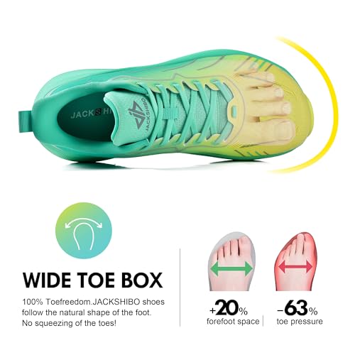 Image of JACKSHIBO Slip in Men Hands Free Wide Toe Box Shoes Slip on Arch Support Wide Sneakers for Running Walking Tennis Athletic Plantar Fasciitis Orthopedic Shoe Zero Drop Cushion Thick Sole Width Shoes