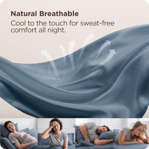 Image of Bedsure PureWoven Full Size Fitted Sheet, 100% Rayon Derived from Bamboo
