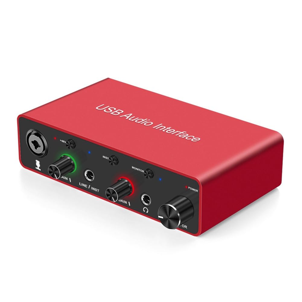 CONFUSE Interfaccia Audio USB 192KHz Scheda Audio Interfaccia XLR Studio per Apparecchiature di Registrazione Podcast Professionale