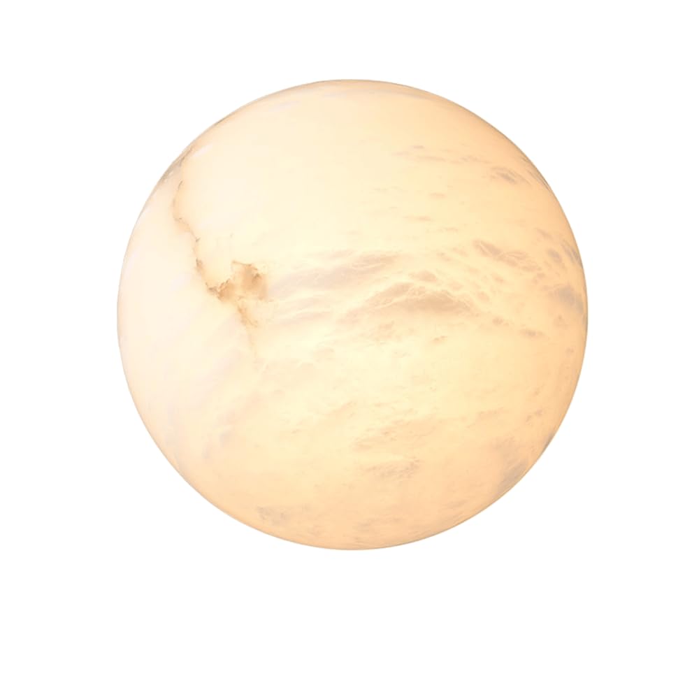 Alabaster Wall Sconces E14 Natural Marble Sconce Lighting With Semicircle Alabaster Single Wall Light Modern Bathroom Vanity Lights White Marble Stone Indoor Lighting For Living Room Hallway Staircase