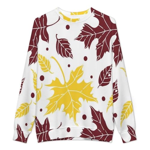MoBlinko Autumn Maple Leaves Mens Sweater Crewneck Sweater Lightweight Sweaters for Men Long Sleeve Pullover2