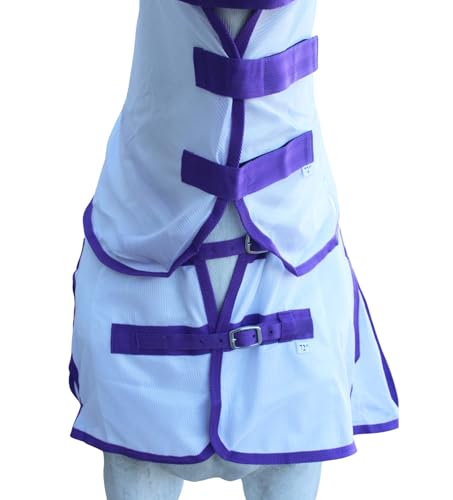 Image of Challenger Horse Summer Mesh Scrim Sheet Full Neck Fly Sheet Bellyband Purple 73102