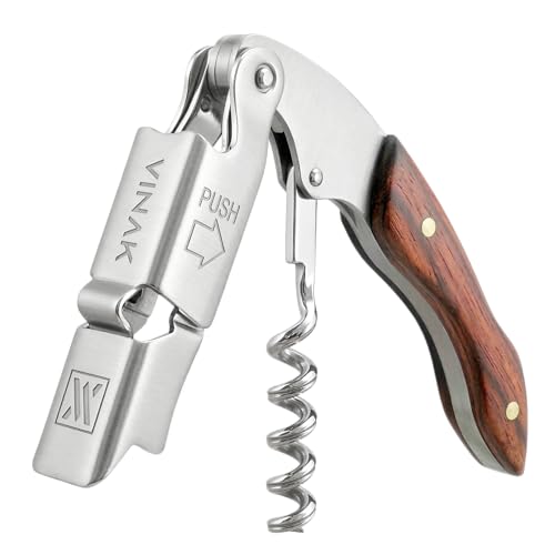 Opiniones y reviews de Cortacápsulas que Puedes Comprar On-line. 45 VINAK Sacacorchos camarero profesional XPERT en acero inoxidable y madera con doble apoyo articulado, abrebotellas, navaja cortacápsulas y espiral profesional