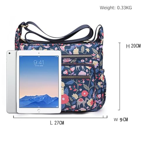Image of Crossbody Bags for Women Multi Pocket Shoulder Bag Waterproof Nylon Messenger Purses and Handbags