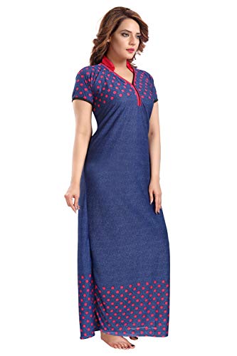 Image of Fabme Women's Satin Floor Length Night Dress Nighty