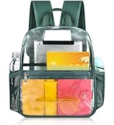 Mildbeer Small Clear Backpack, Stadium Approved 12x12x6 Clear Backpack for Women with 2 Bottle Ho...
