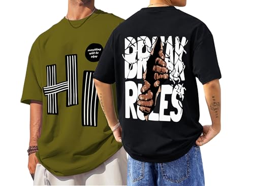 Image of AUSK Oversized T-Shirts || Printed Loose Fit Half Sleeve Tshirt for Mens