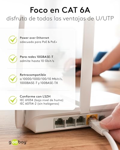 Evite interferencias con el cable LAN CAT 6A de 20 m goobay contra pérdidas de señal 7