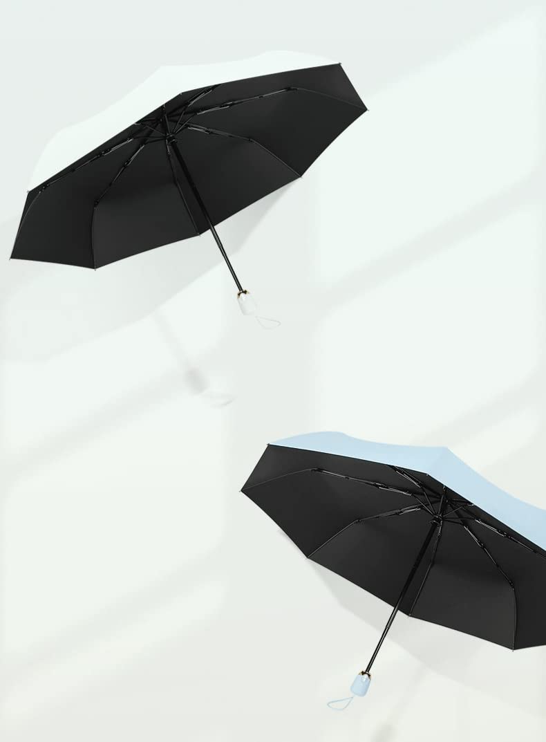 SUYGGCK Parapluie Femmes Fresh Cloby Color Automatic Threepollla avec Protection UV-Dark Green