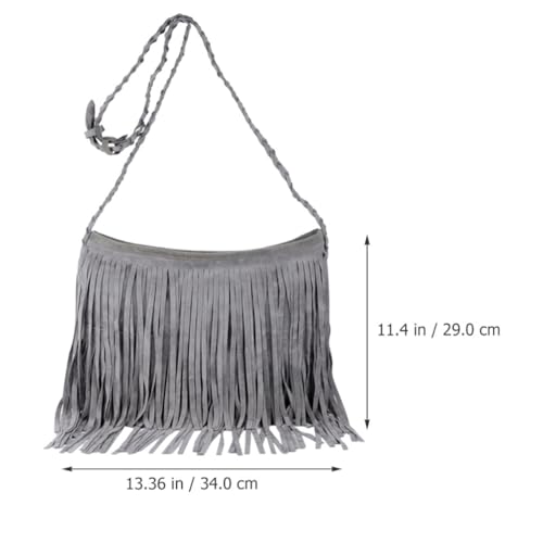 Image of Fringe Crossbody Handbag: Black Fringe Purse Crossbody Bag For Women Summer